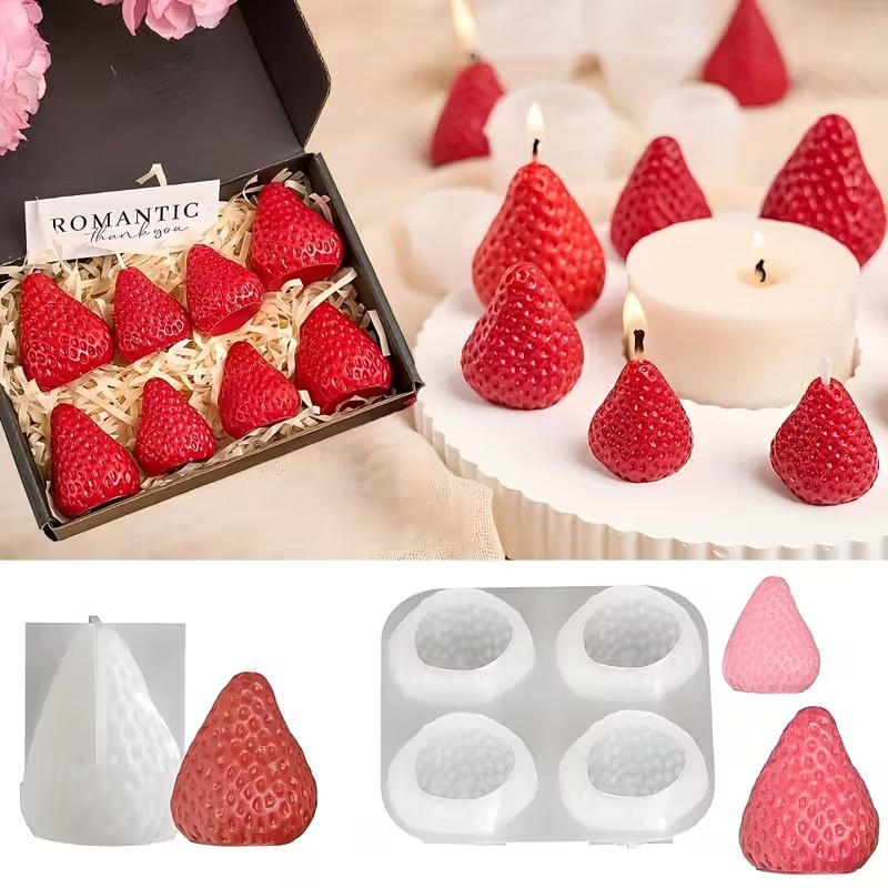 Candle Making Classes - Strawberry Silicone Candle Mold for DIY