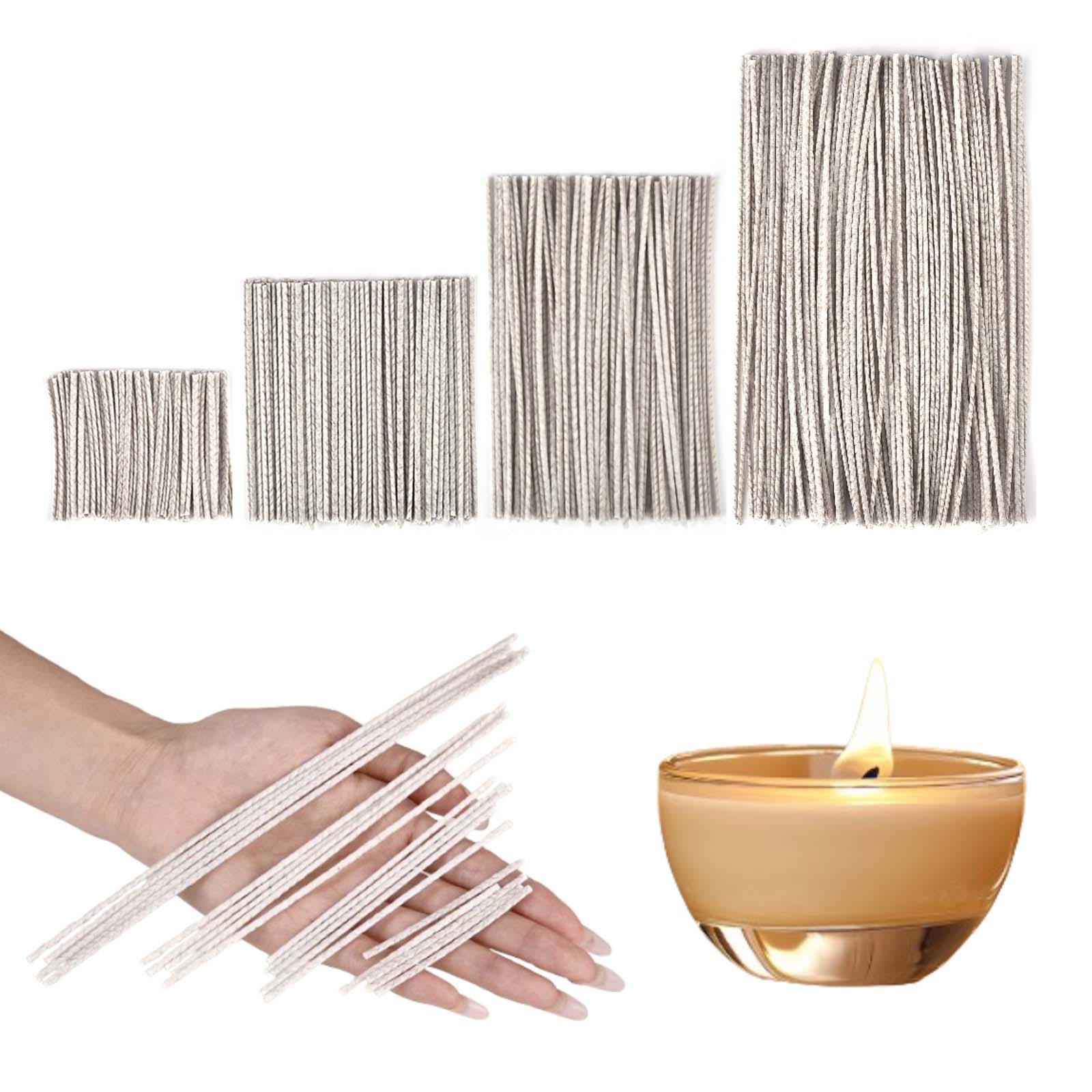 Candle Making Wicks - 100Pcs 6/10/15/20Cm Waxed Cotton Candle Wicks