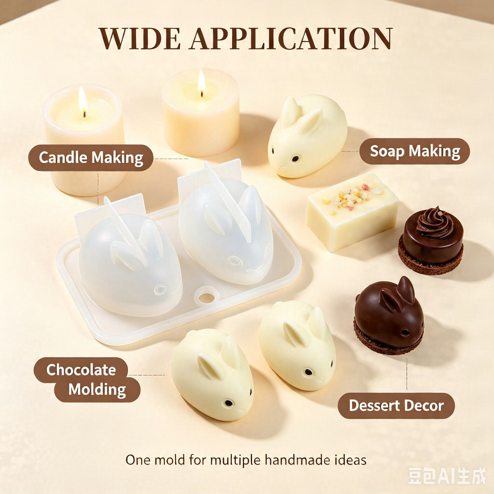 3D Mini Rabbit Silicone Mold F - đánh giá và giá Candle Making Classes