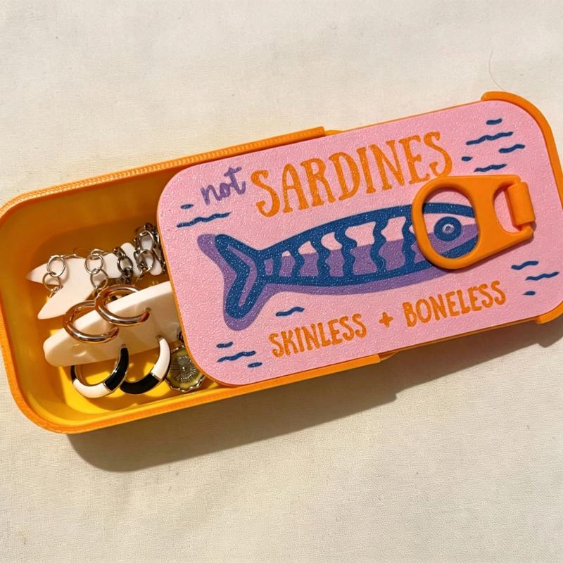 Sardine Tin Jewelry Box 3D Pri - đánh giá và giá Tin Container Lid