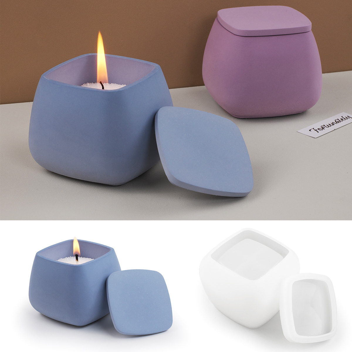 Square Candle Jar Silicone Mol - đánh giá và giá Kraft Box Candle