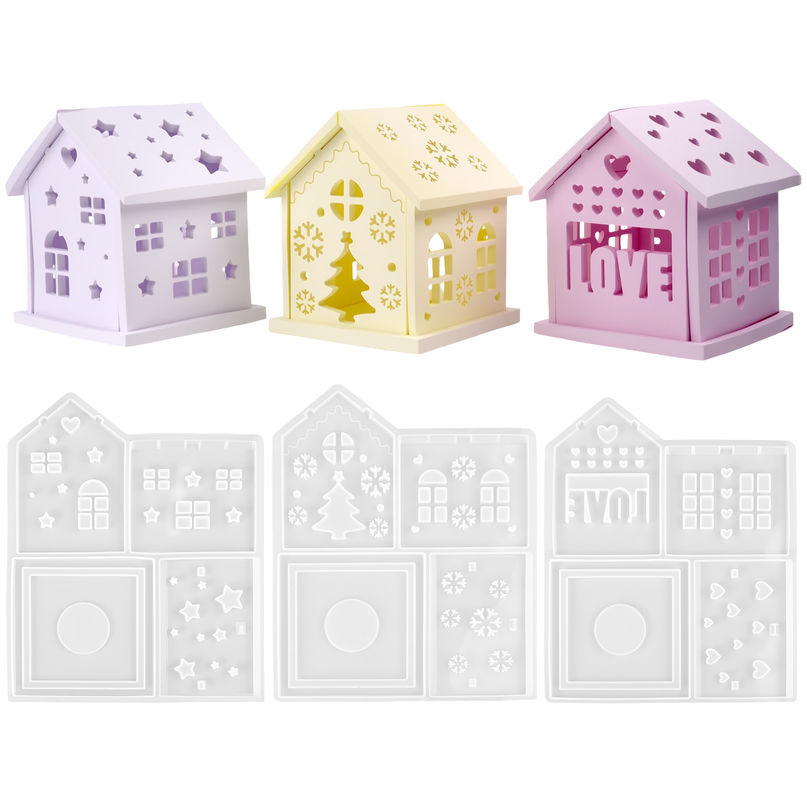 3D House Silicone Mold DIY Chr - đánh giá và giá Candle Making Classes