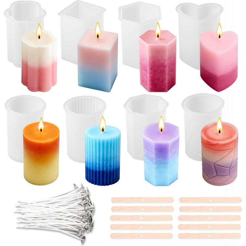 8 Silicone Candle Mold Set，Inc - đánh giá và giá Candle Making Wicks