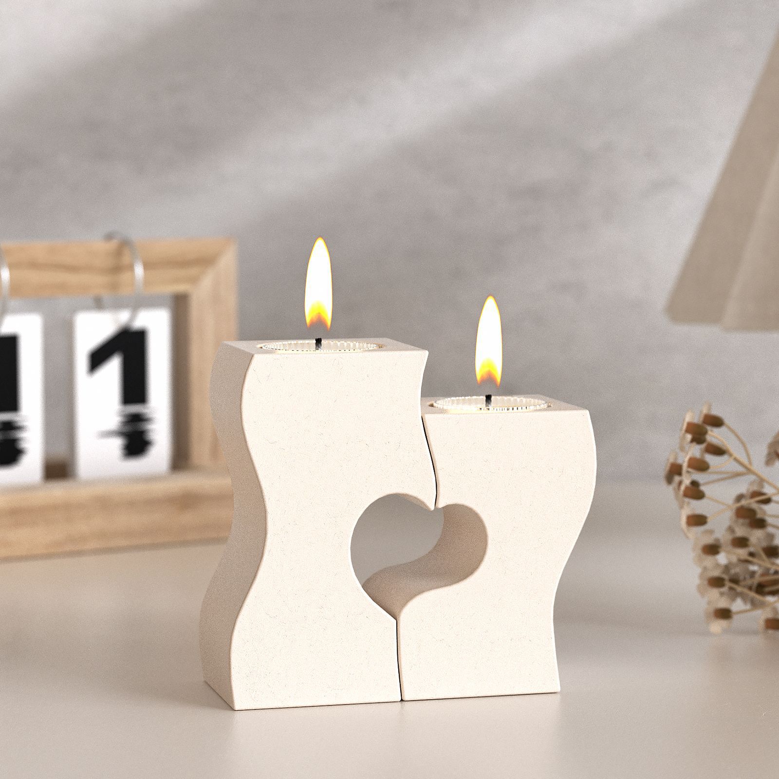 S Heart Candlestick Silicone M - đánh giá và giá Candle Making Classes