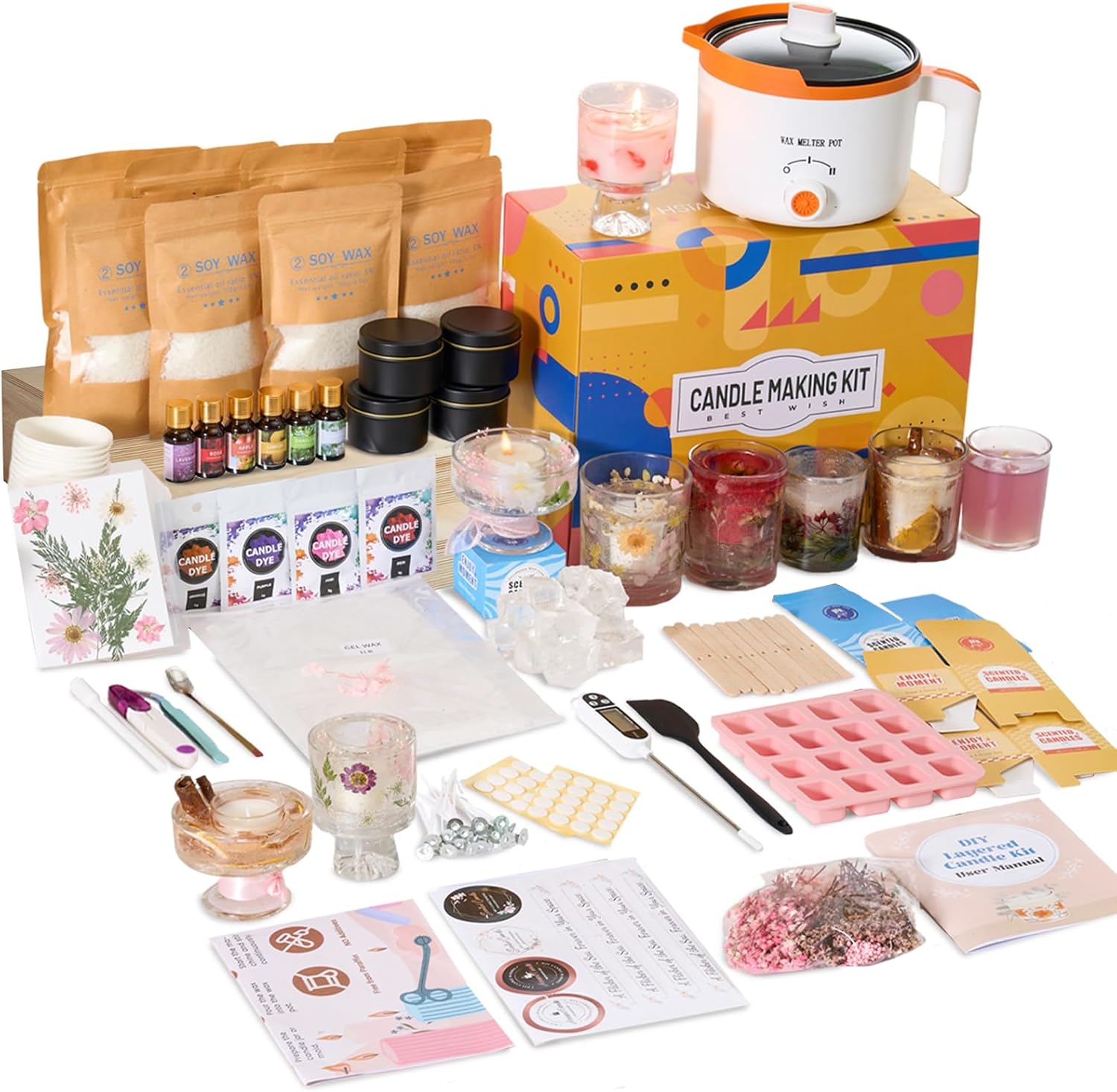 2-in-1 Soy & Jelly Wax DIY Can - đánh giá và giá Candle Making Kit For Adults