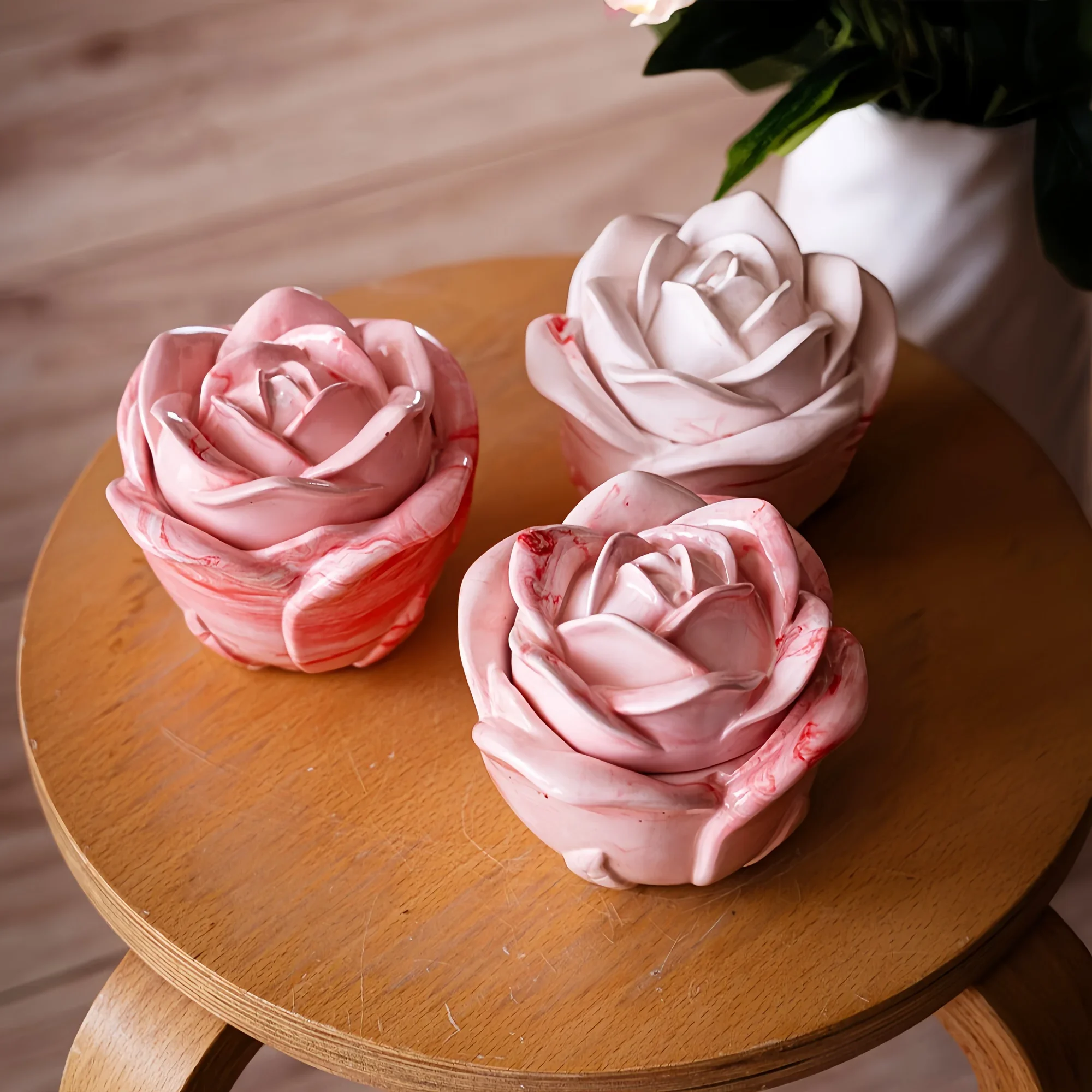 2-Piece Set Rose Shaped Silico - đánh giá và giá Candle Making Moulds