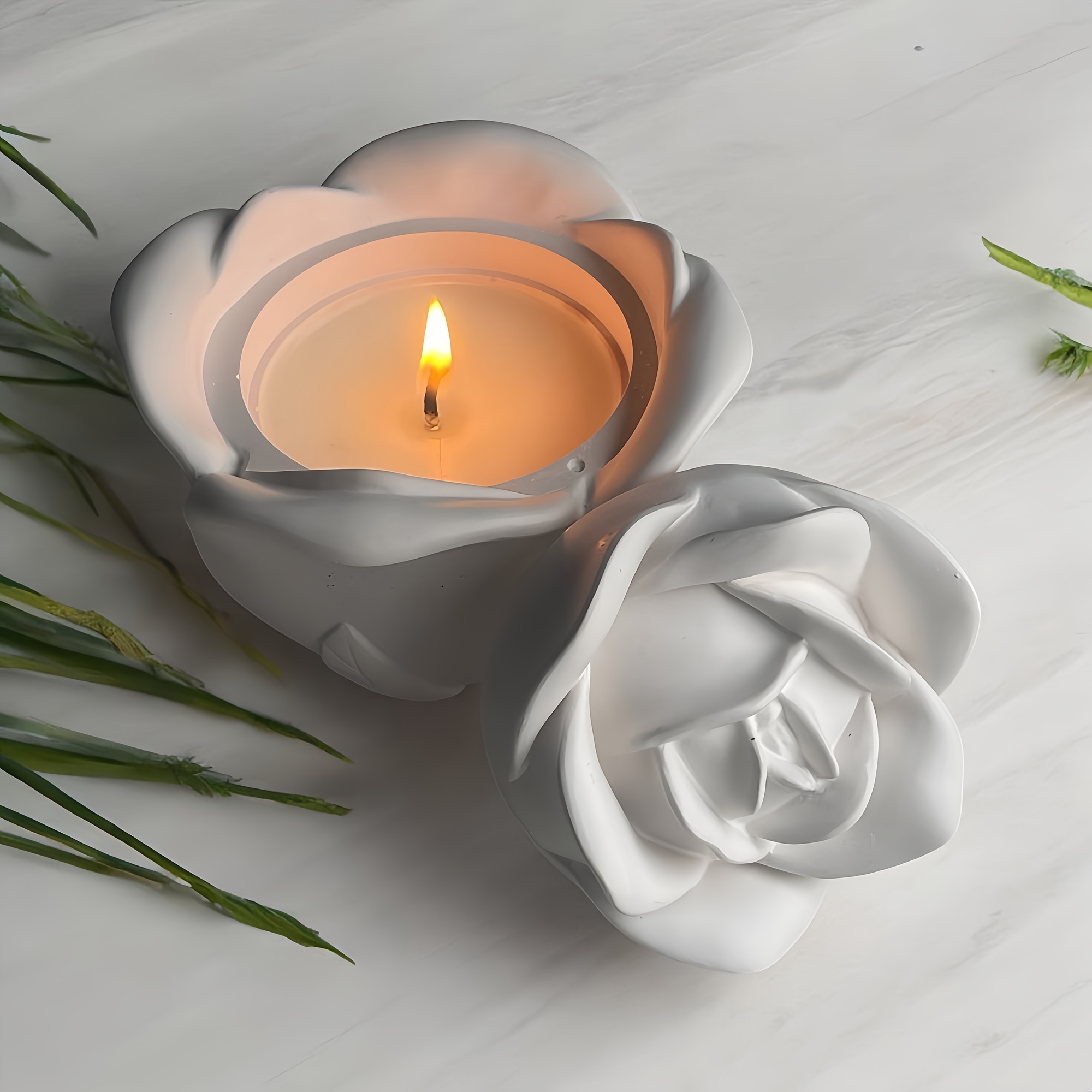 2-Piece Set Rose Shaped Silico - đánh giá và giá Candle Making Moulds