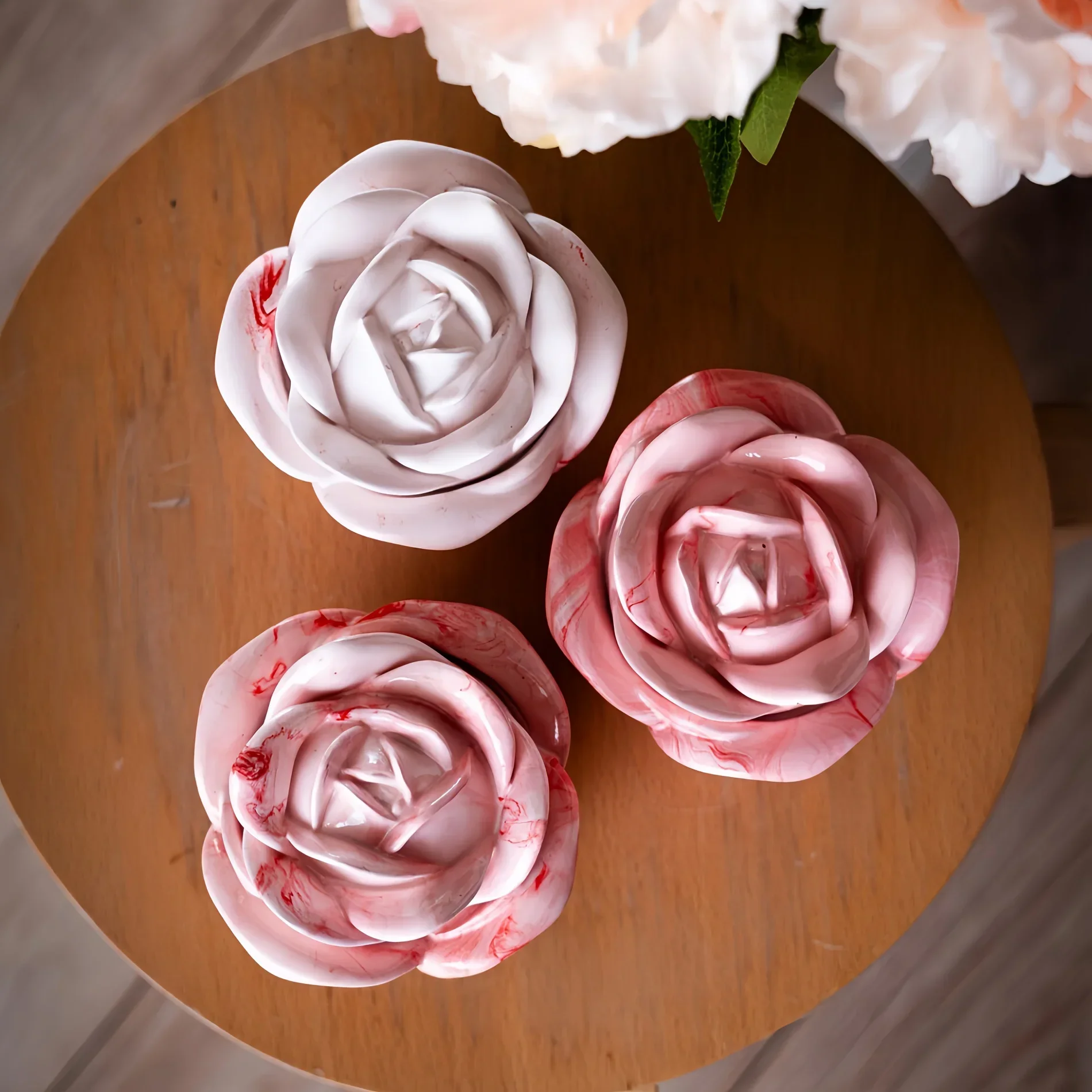2-Piece Set Rose Shaped Silico - đánh giá và giá Candle Making Moulds