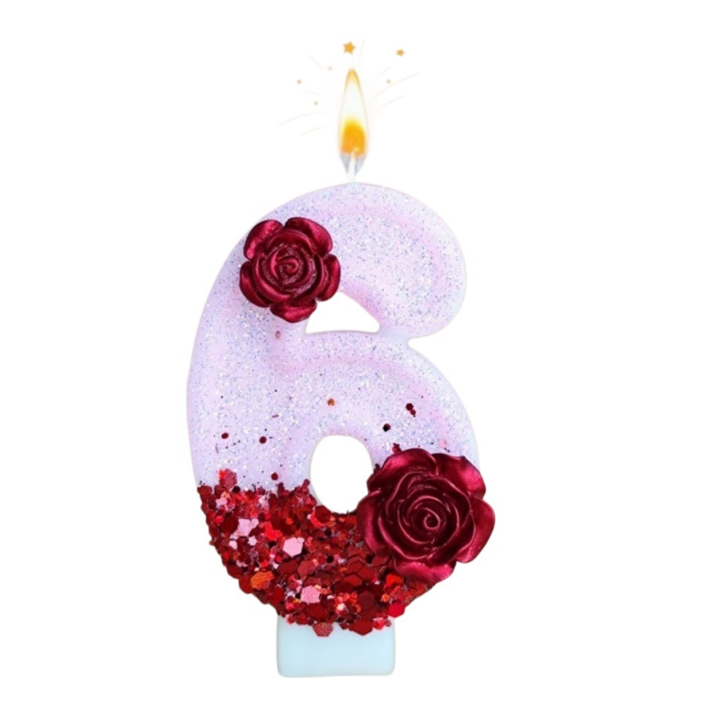 Number Pink Glitter Red Rose F - đánh giá và giá Paraffin Candle Wax