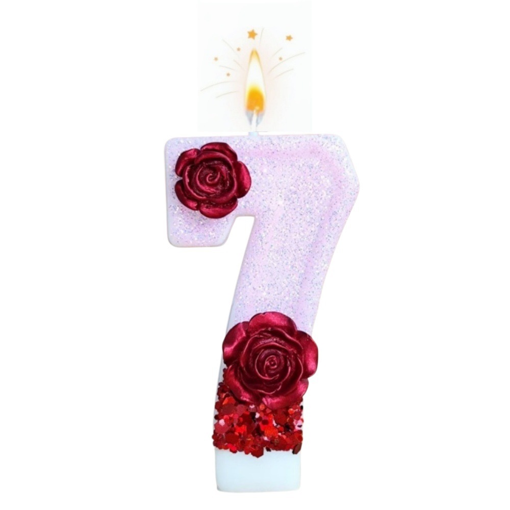 Number Pink Glitter Red Rose F - đánh giá và giá Paraffin Candle Wax