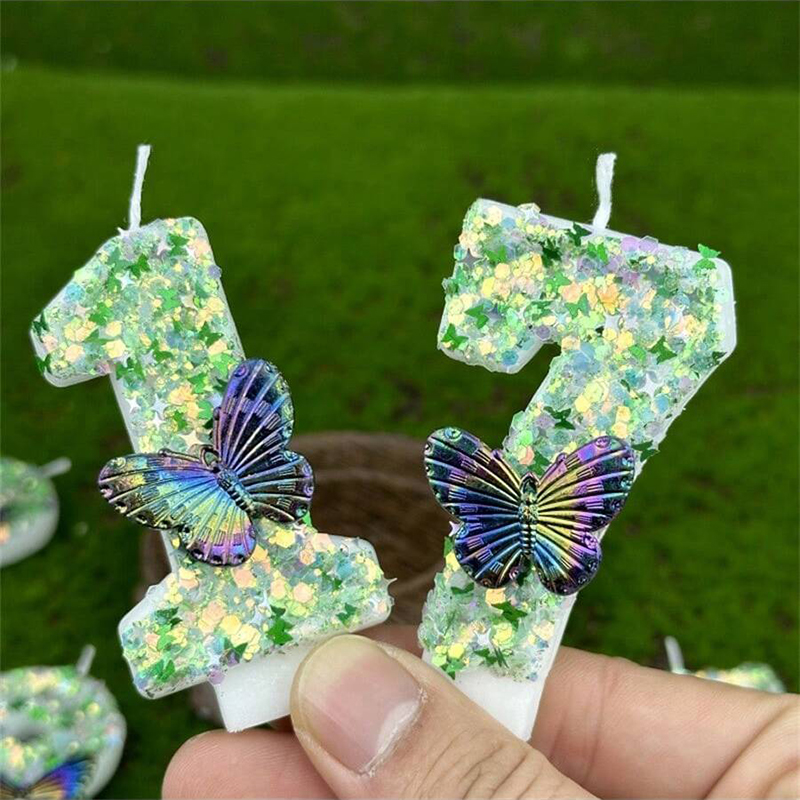 1Pc Green Sequins Number 0-9 B - đánh giá và giá Paraffin Candle Wax